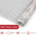 KOZYFLY Modern Abstract Hallway Runner, 2x12 Washable Rug Runner Non-Slip Soft Striped Kitchen Runner Rug, Grey/Light Beige/Brown Print Carpet for Entryway Bathroom
