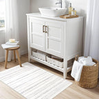 Nakagishi 2X3 Rug Washable Area Rug: Small Soft Boho Farmhouse Neutral Moroccan Non Slip Indoor Low Pile Accent Floor Throw Carpet for Bedroom Bathroom Entryway Kitchen Hallway Closet Home Door - Grey