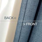 MIULEE Linen Texture Curtains for Bedroom Solid Blackout Thermal Insulated Dusty Blue Curtains Grommet Room Darkening Draperies for Living Room Nursery 52x120 Inch (2 Panels)