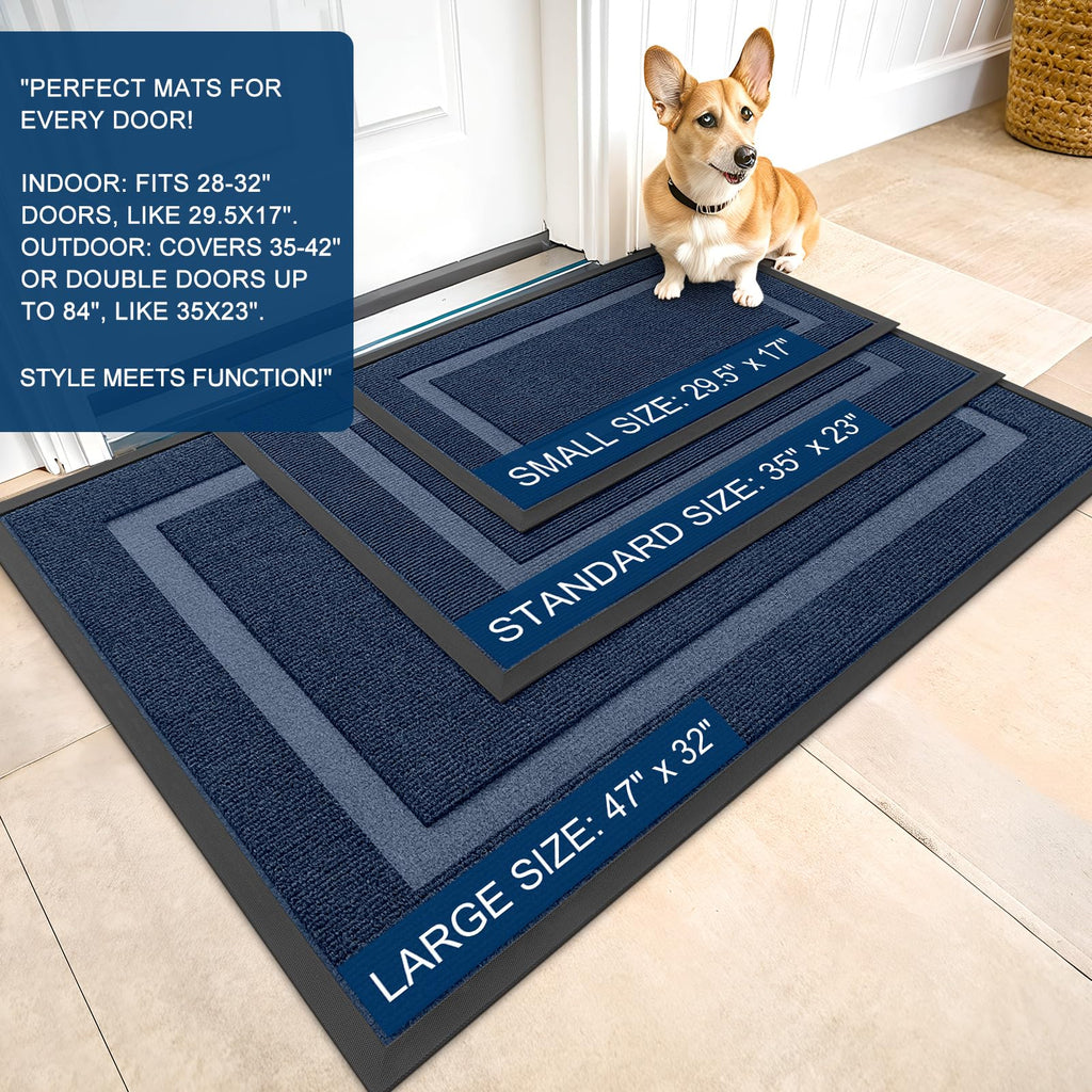 OLANLY Front Door Mat Outside 71x23, All-Season Heavy-Duty Rubber Doormat