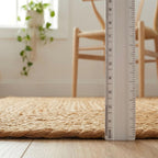 Hausattire Jute Braided Area Rug, Natural, 3x5 ft