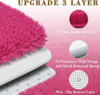 Area Rugs 9x12 Living Room, Shaggy Carpet Soft Plush Furry Bedside Rug Large Area Rugs for Bedroom Kids Girls Boys Home Decor Anti Slip(9 x 12, Hot Pink)