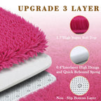 4x6 Area Rugs for Bedroom, Hot Pink Soft Fluffy Shag Bedside Rugs