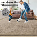 2x6 Runner Rug for Bedroom: Fluffy Shag Soft Washable Rugs Small Fuzzy Plush Indoor Carpet for Hallway Bedside Dorm Kids Girls Boys Room (Camel, 2'x6')