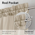 Simplebrand Taupe Sheer Curtains 84 Inches Long 2 Panels, Light Filtering Rod Pocket Solid Color Kakhi Taupe Brown Elegant Window Sheer Curtains & Drapes for Living Room, Bedroom (42" W x 84" L)