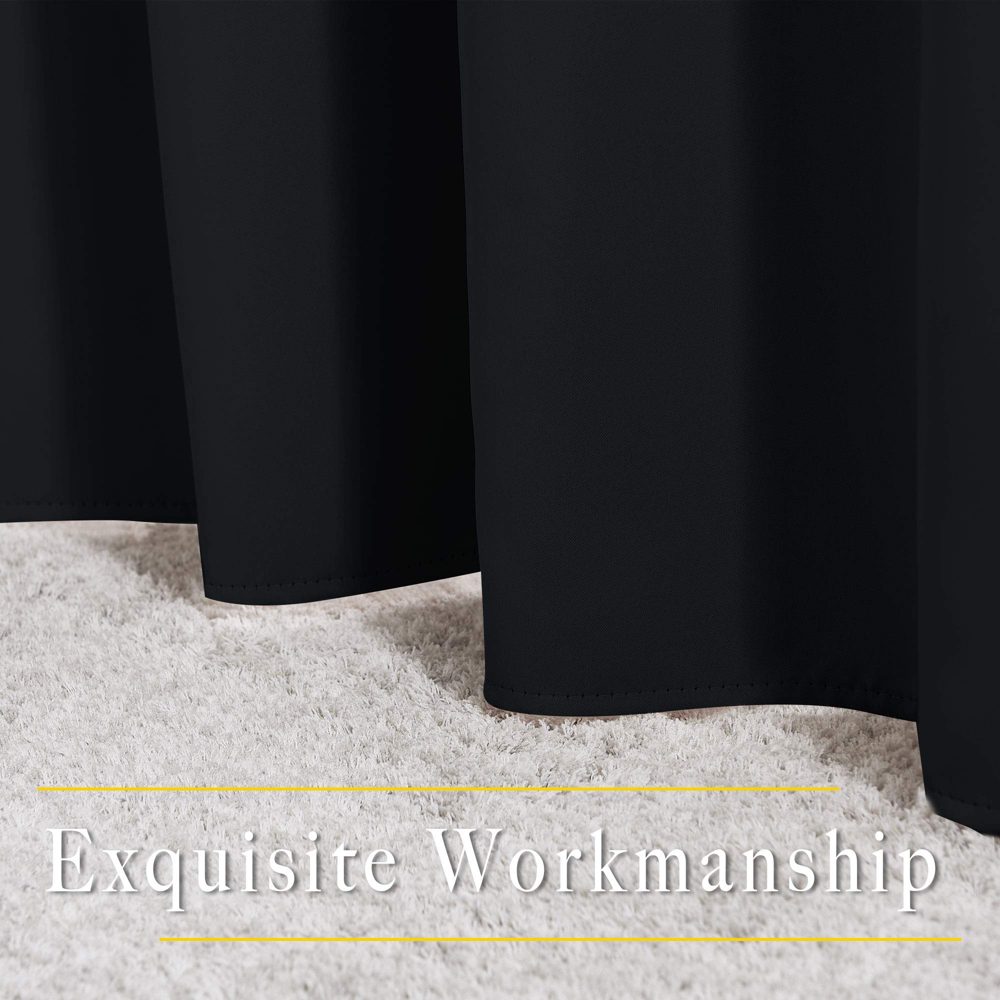 NICETOWN Black Doorway Curtains 80 inch Length 2 Panels Set - Grommet Thermal Insulated Blackout Window Treatments Sound Blocking Drapes for Living Room/Bedroom, W40 x L80