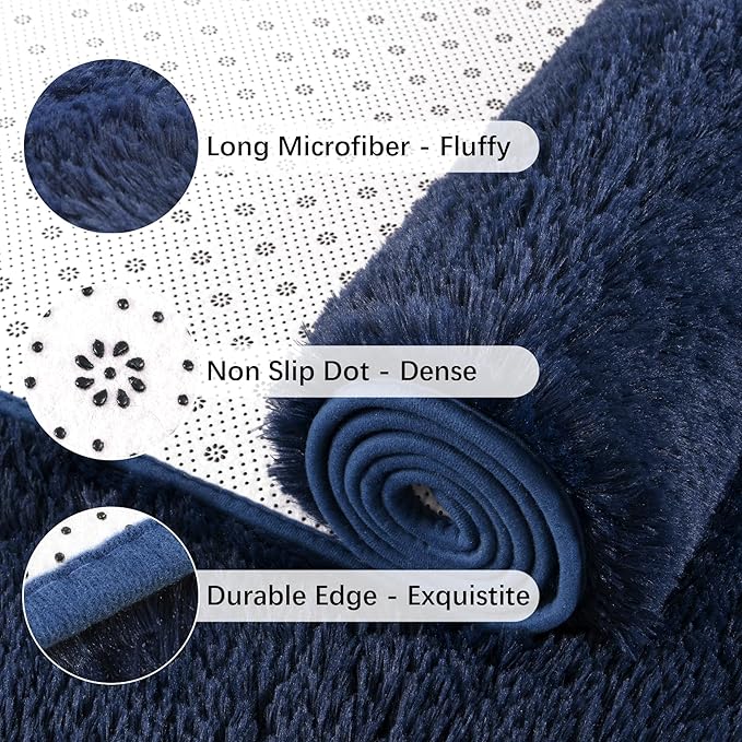 Chicrug Soft Runner Rugs for Bedroom Living Room Plush Fluffy Rug 2x7