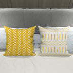 YCOLL Pillow Covers 22x22 Set of 4, Modern Sofa Throw Pillow Cover, Decorative Outdoor Linen Fabric Pillow Case for Couch Bed Car, Yellow