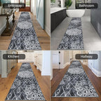 HEBE Hallway Runner Rug 2'8''x14' Washable Vintage Distressed Area Rugs Non Slip Laundry Rug Runner Boho Floor Carpet Runners for Hallways Entryway Laundry Room Kitchen Bathroom