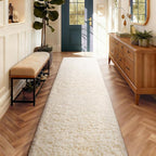 Ophanie 2x10 Runner Rug for Hallway, Upgrade Non-Slip Fluffy Soft Bedside Rugs, Bedroom Living Room Ivory Shaggy Carpet for Kids Girls Boys Dorm Nursery Home Decor Aesthetic