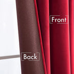 MIULEE Velvet Curtains 90 inches - Luxury Blackout Curtains for Bedroom Living Room Thermal Insulated Super Soft Window Drapes Rod Pocket & Back Tab Christmas Decor, Red, W52 x L90 inches, 2 Panels