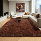 ONASAR Brown 8x10 Area Rugs for Living Room, Large Fluffy Shag Bedroom Rug, Soft Plush Thick Shaggy Big Floor Carpet for Kids Boy and Girls Teen Dorm Nursery Indoor Home Decor Aesthetic