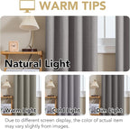H.VERSAILTEX Linen Curtains 100% Blackout Curtains for Bedroom 45 inch Long Full Light Blocking Nature Linen Blended Window Curtains for Living Room Nickel Grommet (2 Panels, Heathered Dove)
