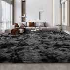 Deerhoo Large Shag Area Rugs 10 x 14, Tie-Dyed Plush Fuzzy Rugs for Living Room, Ultra Soft Fluffy Furry Rug for Bedroom, Anti-Skid Indoor Carpet Nursery Rugs for Kids Room Home Decor, Dark Grey