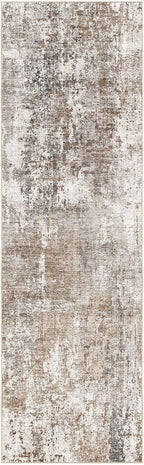 UERMEI 3X8 Washable Runner Rug for Hallway: Soft Neutral Modern Abstract Area Rug - Non-Slip Low Pile Long Throw Indoor Carpet for Kitchen Entryway Kitchen Bedroom Laundry Bathroom - Brown/Grey/Red