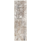 UERMEI 3x8 Washable Runner Rug for Hallway, Non Slip Low Pile Kitchen Carpet, Neutral Modern Abstract Indoor Floor Mat for Entryway Laundry, Kid & Pet Safe High Traffic Area, Brown/Grey/Red