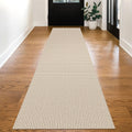 KOZYFLY Long Runners for Hallways 3x12 ft Washable Kitchen Runner Non Slip Rubber Backed Hallway Rugs Cotton Entryway Runner Rug Floor Carpet for Indoor Hall, Backdoor, Kitchen, Ivory/Khaki