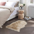 Small Faux Fur Sheepskin Rug 2x4 ft Ultra Soft Chair Sofa Cover Seat Pad, Beige Fluffy Shag Rugs for Bedroom Nursery Kids Room, Luxury Shaggy Rug Fuzzy Plush Floor Carpets