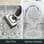 HEBE Hallway Runner Rug 2'x8' Washable Vintage Distressed Area Rugs Non Slip Laundry Rug Runner Boho Floor Carpet Runners for Hallways Entryway Laundry Room Kitchen Bathroom