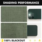 MIULEE 100% Blackout Linen Curtains for Bedroom, Olive Green Solid Luxury Decor Thermal Insulation Room Darkening Drapes for Living Room Nursery Back Tab Rod Pocket 42 x 90 Inches, 2 Panels