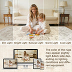 Luxturiy Area Rugs 9x12 Living Room: Bedroom Washable Carpet Beige/Ivory