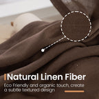BGment Brown Linen Kitchen Curtains 40 Inch Length, Small Semi Sheer Drapes Textured for Cafe Window Over Sink Bathroom Decor Lightweight Rod Pocket, 2 Panels Set, Each 30 Inch Wide