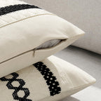MIULEE Set of 2 Black Boho Decorative Pillow Covers 18x18 Inch