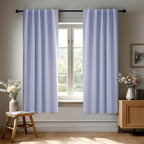 Deconovo Blackout Curtains, Thermal Insulated, W42 x L63 2 Panels, Back Tab, Machine Washable, Room-Darkening Drapes for Bedroom/Living Room Light Purple