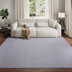 YDKGL Boho Washable Area Rugs 6x9 ft, Non Slip Area Rug for Living Room, Braided Office Rugs Bedroom Rug Woven Washable Indoor Floor Carpets for Office Dining Bedroom Living Room, Easy to Clean, Gray