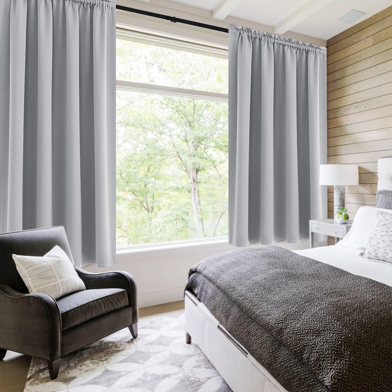 DWCN Blackout Curtains for Bedroom Living Room 52 x 45 Inch Long 2 Panels