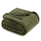 Exclusivo Mezcla Soft Fleece Blanket King Size for Bed, Olive Green
