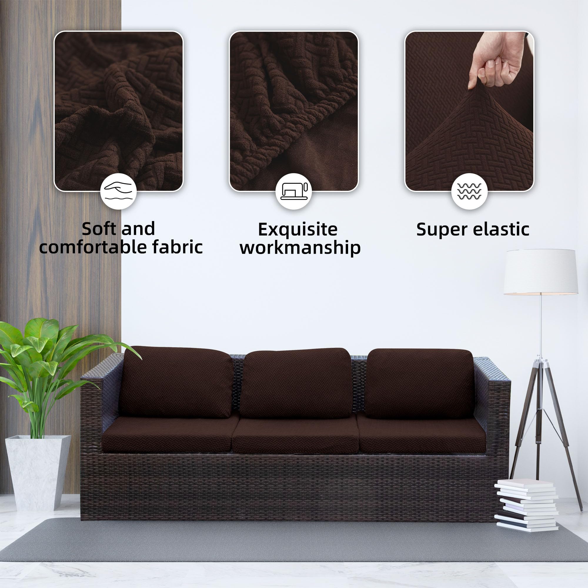 SUKAIKEQA 14PCS Patio Cushion Covers,Patio Furniture Couch Seat Slipcovers