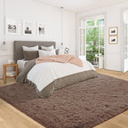 5x7 Area Rug for Living Room: Fluffy Shag Soft Washable Rugs Fuzzy Plush Indoor Carpet for Bedroom Nursery Playroom Dorm Kids Girls Boys Room (Coffee, 5'x7')
