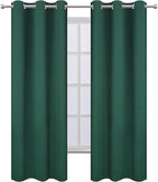 LEMOMO Green Blackout Curtains 34 x 84 Inch Length/Set of 2 Curtain Panels/Thermal Insulated Room Darkening Blackout Curtains for Bedroom