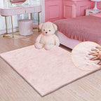 ORINOVA Pink Faux Fluffy Rabbit Fur Rug for Living Room Shag Washable Rug Area Rugs for Bedroom 3x5 Nursery Rugs