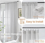 BGment Light Grey Linen Curtains 90 Inch Length for Living Room, Window Drapes Lightweight Rustic Country Textured for Bedroom Farmhouse Decor Rod Pocket, 2 Panels Set, 52 Inch Wide