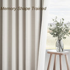 Topfinel Cream Linen Blackout Curtains 84 Inch Long for Bedroom Living Room, Ivory Pinch Pleat Back Tab Full Blackout Drapes Farmhouse Boho Curtains for Window, White Neutral Curtains 52" X 84" 7 FT