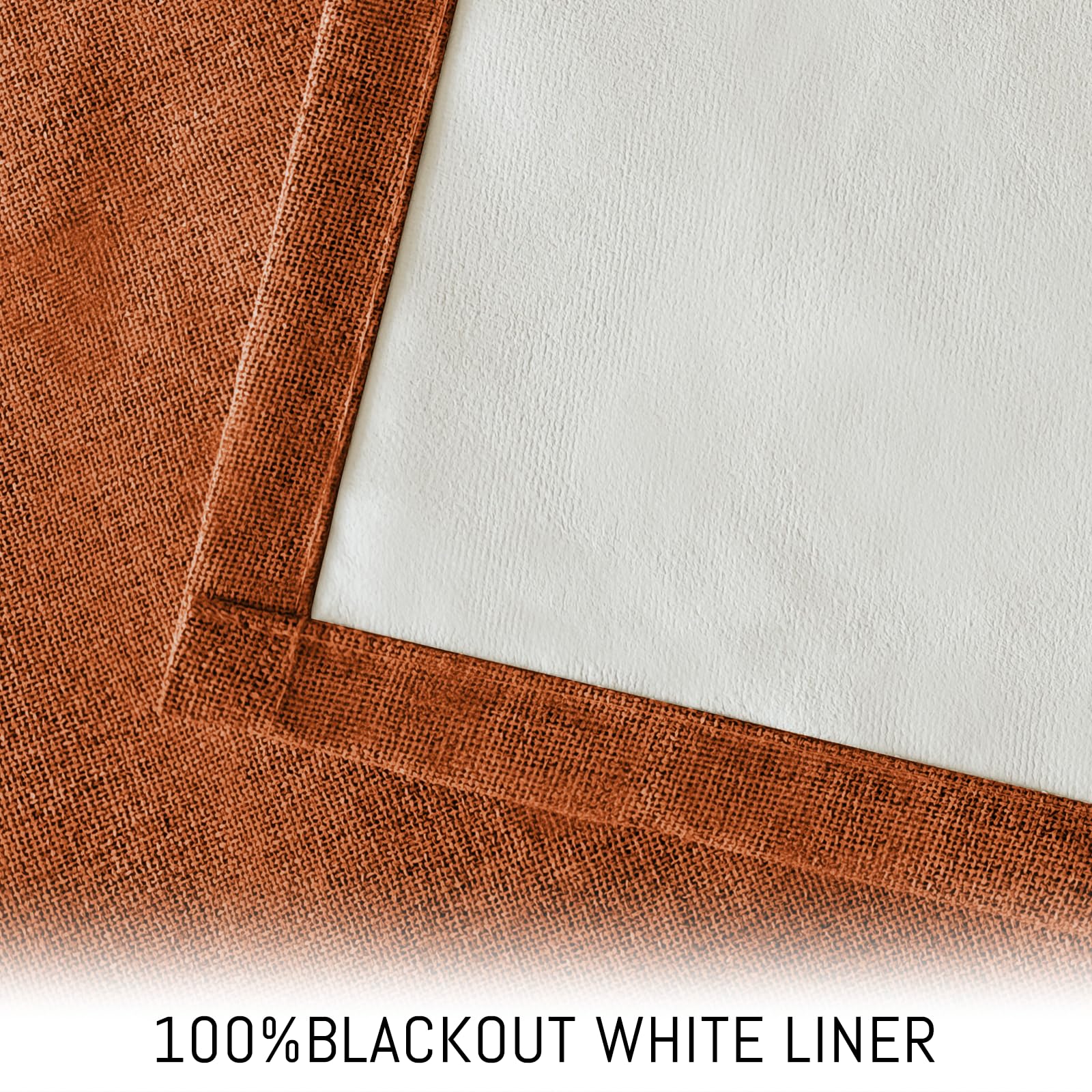 Yakamok Burnt Orange Linen Curtains 63 Inches Long for Living Room