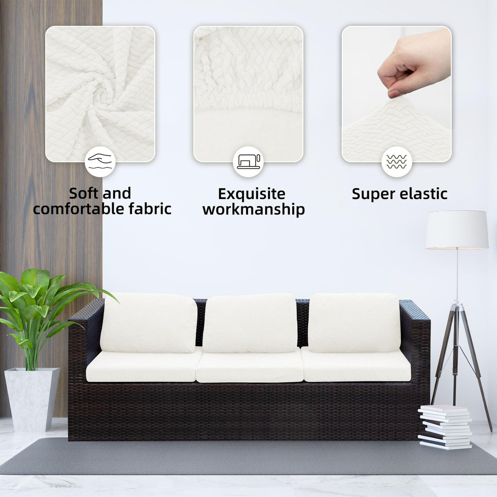 SUKAIKEQA 8PCS Patio Cushion Covers.Patio Furniture Couch SeatSlipcovers