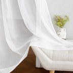 NICETOWN Sheer Curtains for Windows - Grommet Top Ivory Voile Window Treatment Drape Panels for Nursery/Small Window, 2-Pack, W54 x L45