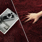 Deerhoo Large Shag Area Rugs 6 x 9, Plush Fuzzy Rugs for Living Room, Ultra Soft Fluffy Furry Rug for Bedroom, Indoor Carpet Nursery Rugs for Kids Room Home Decor, Burgundy