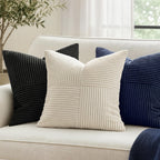 MIULEE Navy Blue Decorative Throw Pillow Covers for Couch 18x18 Inch