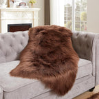 EasyJoy Ultra Soft Fluffy Shaggy Area Rug Faux Fur Rug Chair Cover Seat Pad Fuzzy Area Rug for Bedroom Floor Sofa Living Room (2 x 4 ft Sheepskin, Coffee)