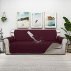ISSUNTEX Double Protection 100% Waterproof Sofa Covers for Living Room, Couch Covers for 3 Cushion Couch Sofa, Reversible Furniture Protector Sofa Cover for Dogs, Pets, Kids (Sofa, Wine/Beige)
