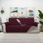 ISSUNTEX Double Protection 100% Waterproof Sofa Covers for Living Room, Couch Covers for 3 Cushion Couch Sofa, Reversible Furniture Protector Sofa Cover for Dogs, Pets, Kids (Sofa, Wine/Beige)