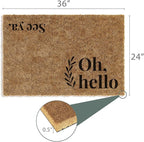 Barnyard Designs Doormat Welcome Mat for Outdoors, Large Front Door Entrance Mat, Brown (Oh Hello, 36x24)