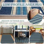 3x5 Striped Entry Rug - Small Washable Indoor Outdoor Mats for Front Door Non-Slip Porch Rug Navy Blue Coastal Throw Rugs for Bedroom Entryway Kitchen Office Welcome Layer Doormat Decor