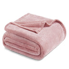 Exclusivo Mezcla Soft Large Fleece Throw Blanket for Couch, Dusty Pink