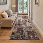 2x6 Brown Rug Runners for Hallways Kitchen Runner Rug Non Slip Washable Coffee Long Runner Rugs with Rubber Backing Soft Abstract Carpet Runner for Bedroom, Kitchen, Bathroom, Entryway