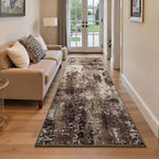 2x6 Brown Rug Runners for Hallways Kitchen Runner Rug Non Slip Washable Coffee Long Runner Rugs with Rubber Backing Soft Abstract Carpet Runner for Bedroom, Kitchen, Bathroom, Entryway